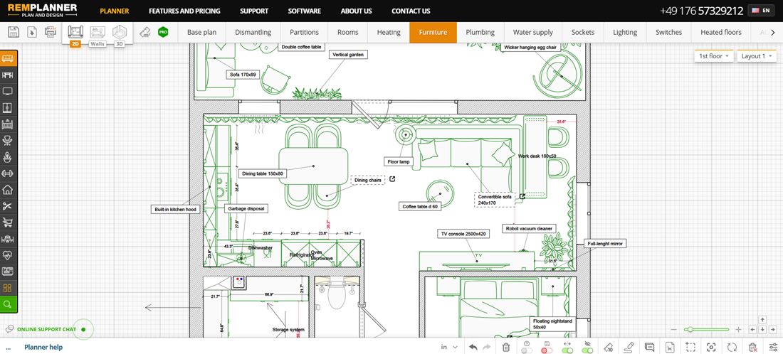 Remplanner interior design tool interface screenshot 