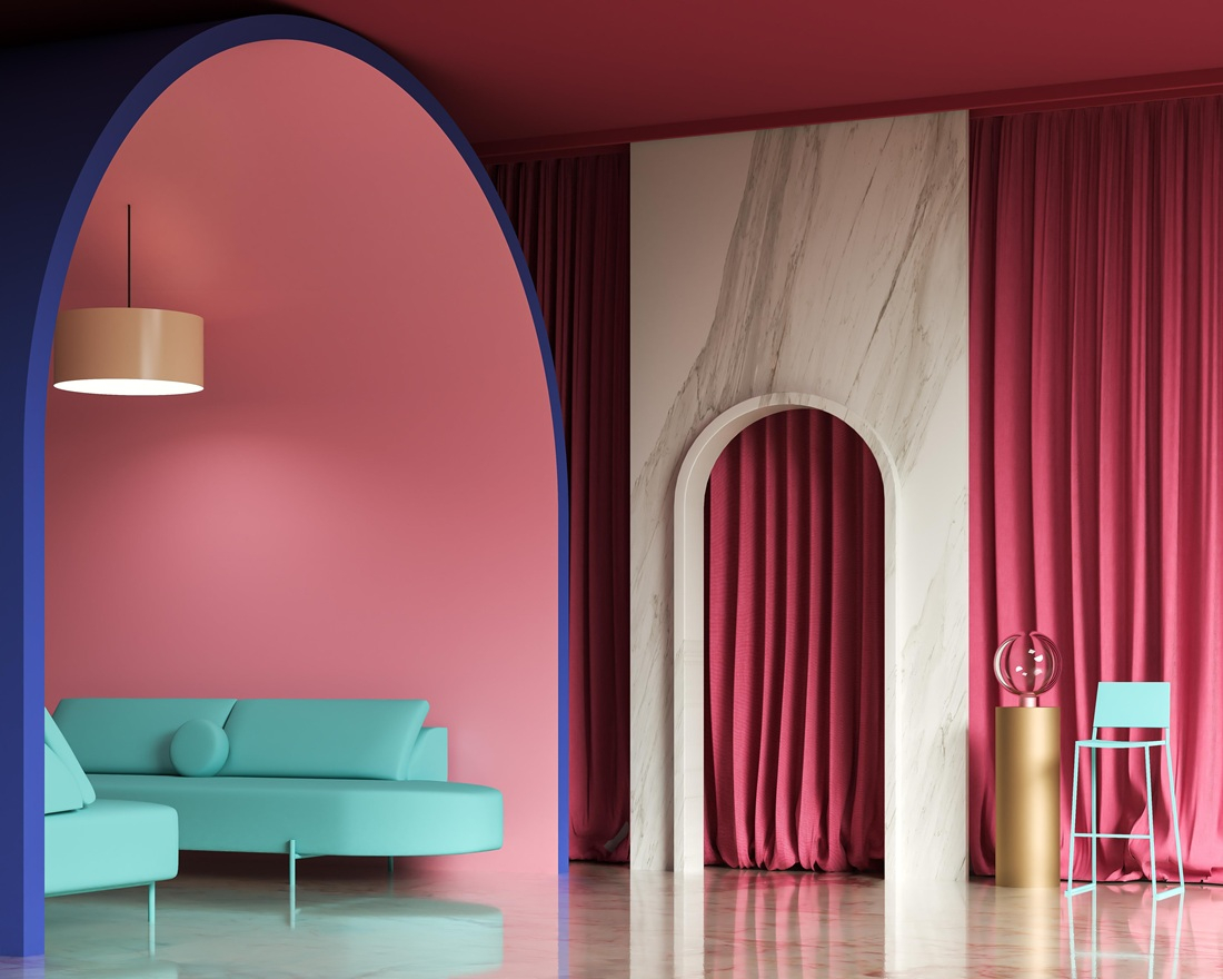 Retro bold interior colors