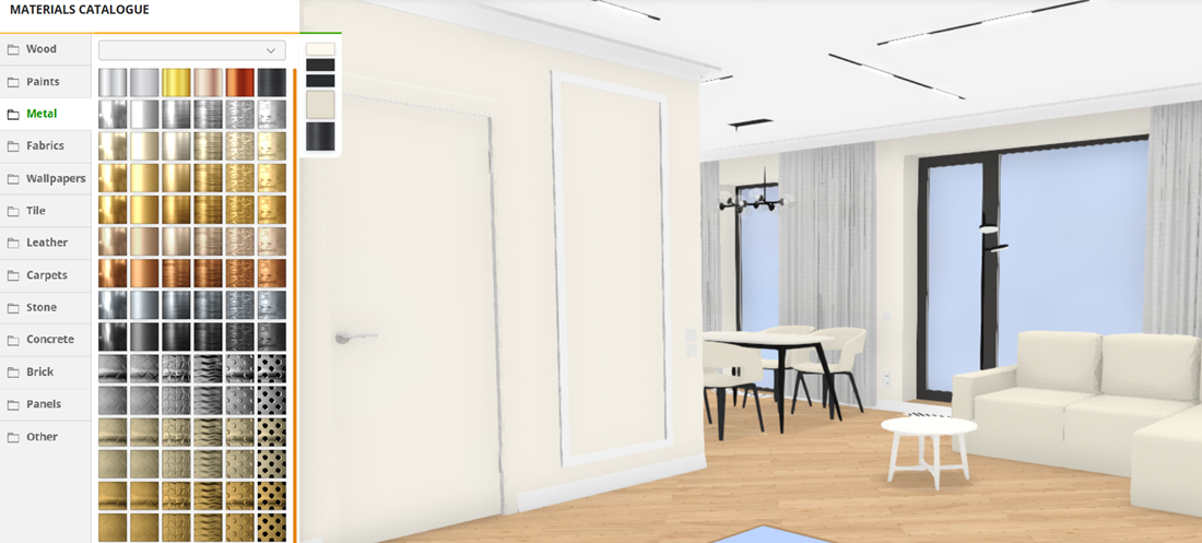 RemPlanner &ndash; capture d&rsquo;&eacute;cran du vaste catalogue de m&eacute;taux pour la maison et la r&eacute;novation.